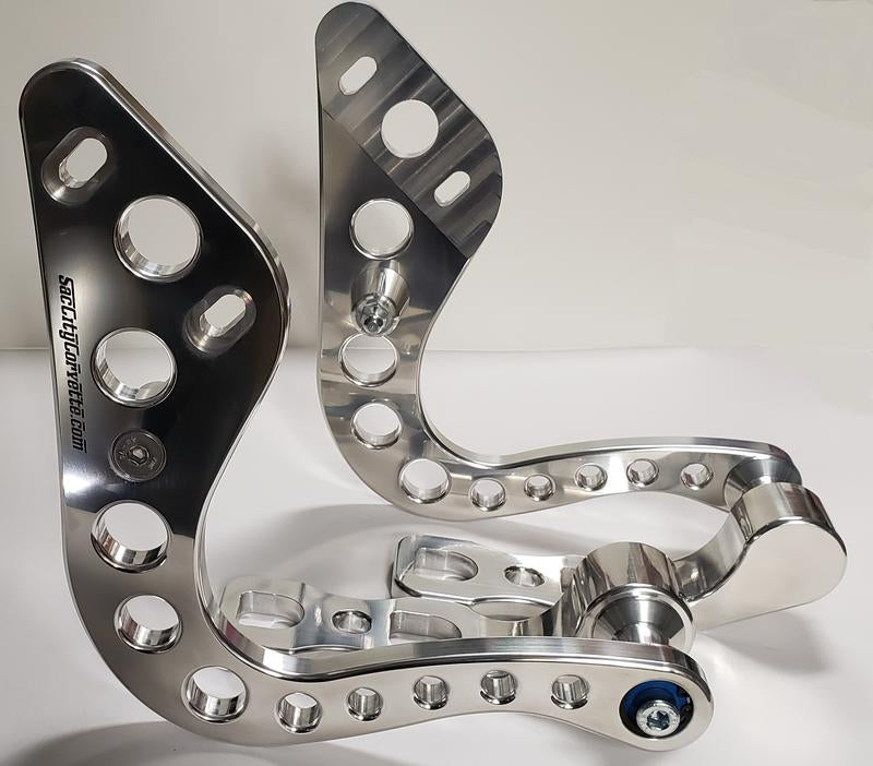 C6 Hood hinge polished aluminum chrome  c6 hinges engine bay